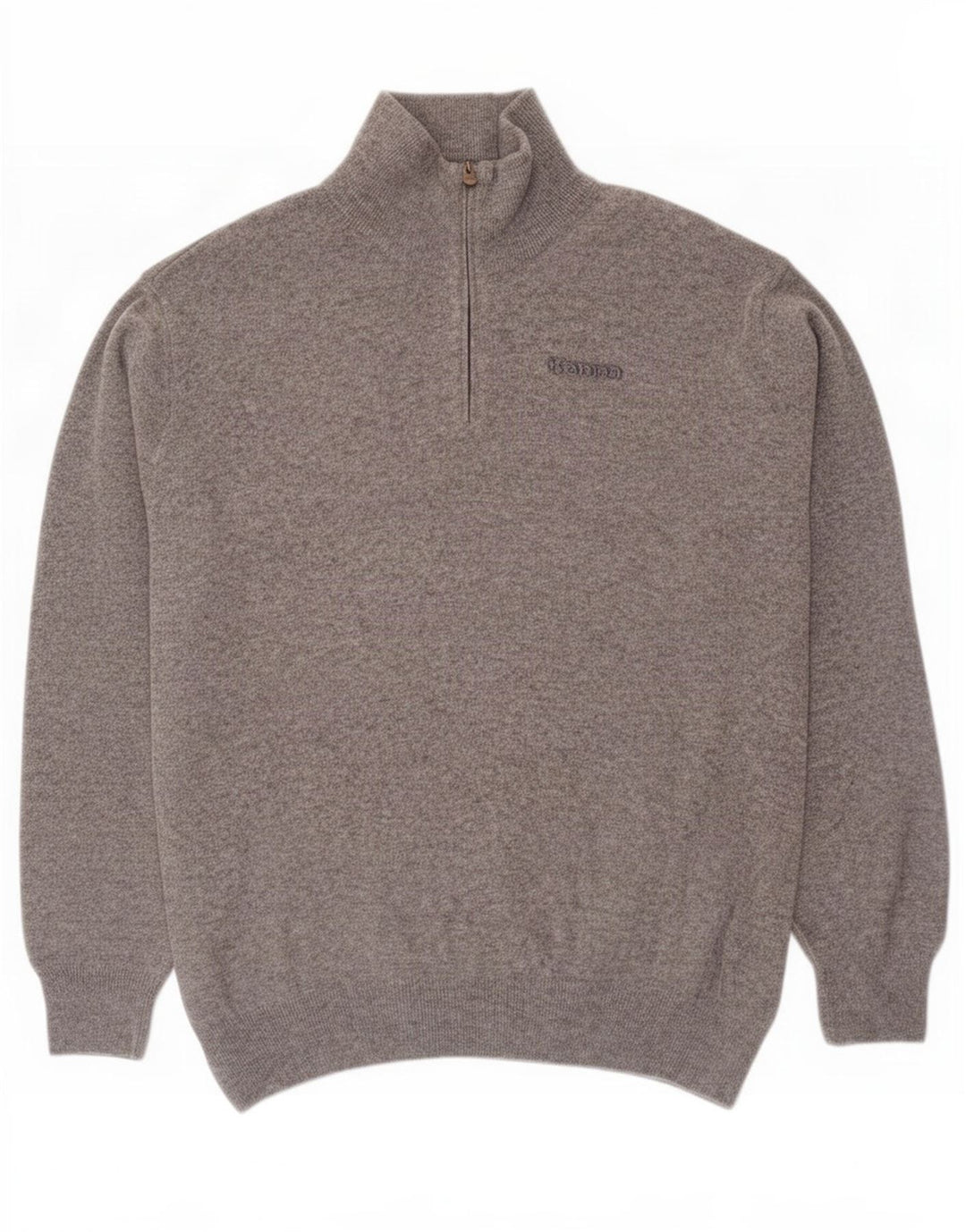 Suéter masculino Kappa com zíper e gola 2XL lã de cordeiro cinza