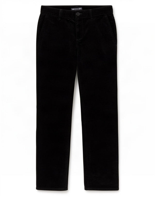 Calça feminina reta de veludo Marks & Spencer Reino Unido 10 pequena W28 L27 preta