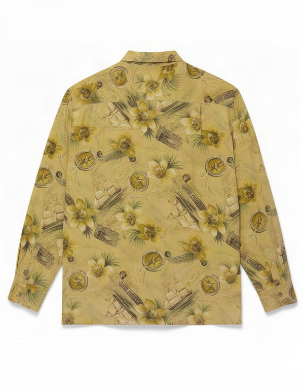 Camisa gráfica masculina Fitzroy XL verde floral