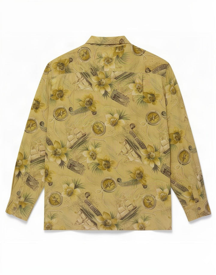 Camisa gráfica masculina Fitzroy XL verde floral
