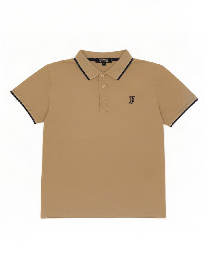 Camisa polo masculina Trussardi algodão bege médio