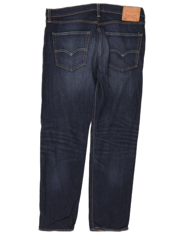 Levi's Masculino 502 Tapered Jeans W36 L32 Azul Marinho Algodão