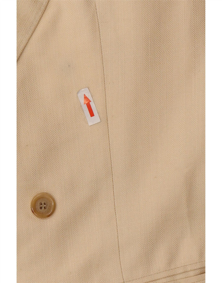 Terno masculino vintage de 2 peças grande W34 L30 seda bege