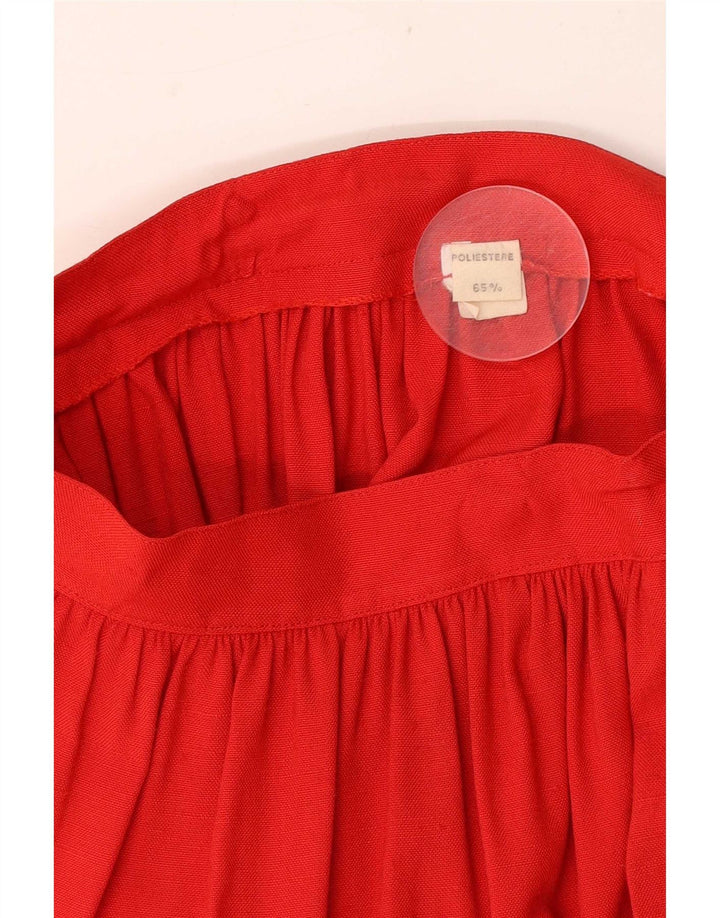Saia vintage feminina linha A W25 XS poliéster vermelho