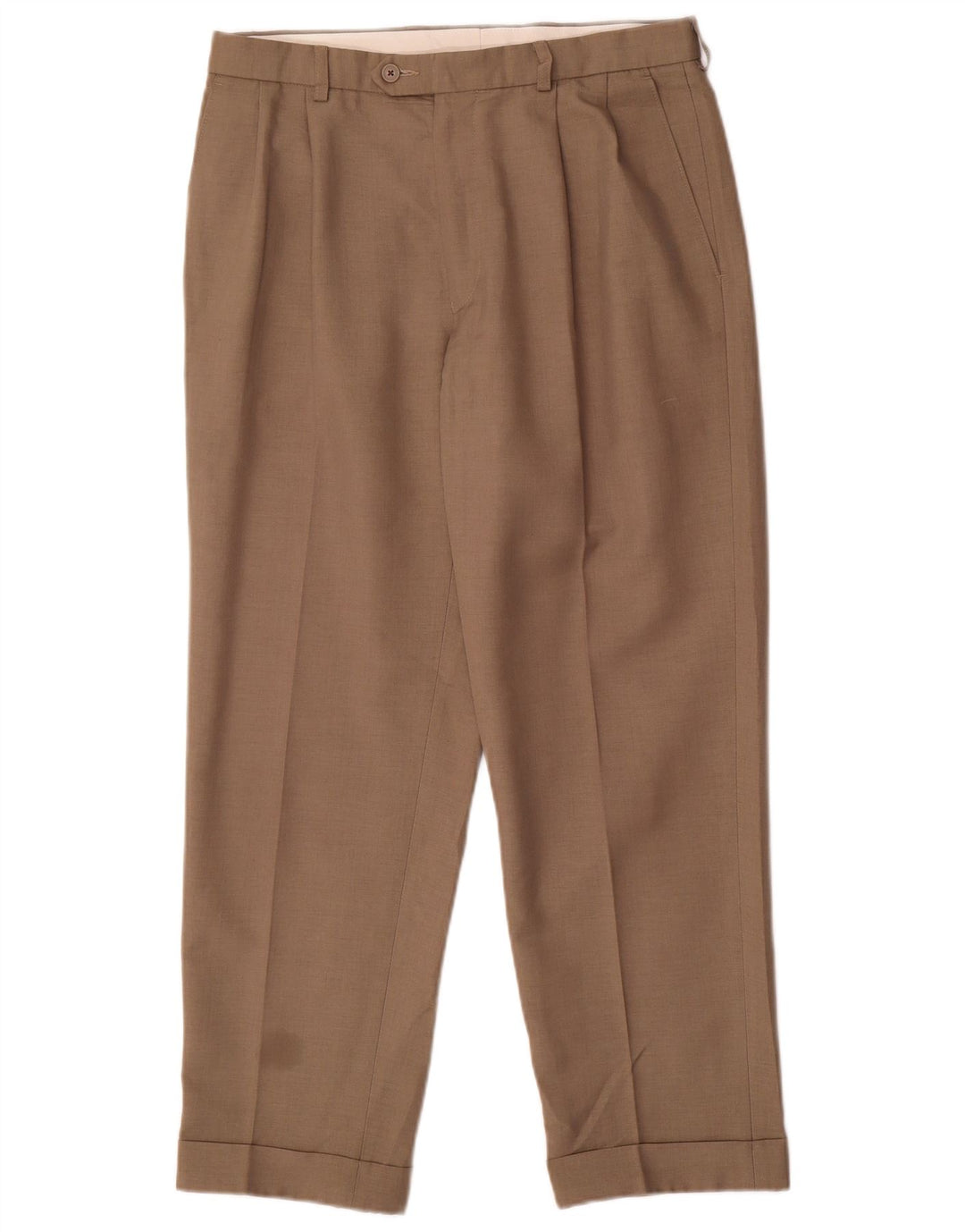 Calça de terno masculina MARKS & SPENCER W32 L29 poliéster bege
