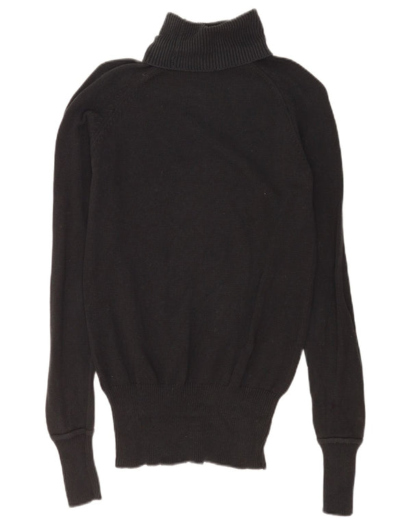 Suéter feminino Zara com gola redonda e algodão azul marinho médio UK 14