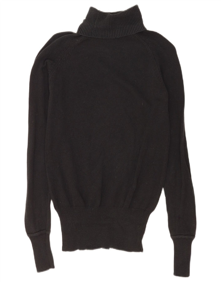 Suéter feminino Zara com gola redonda e algodão azul marinho médio UK 14