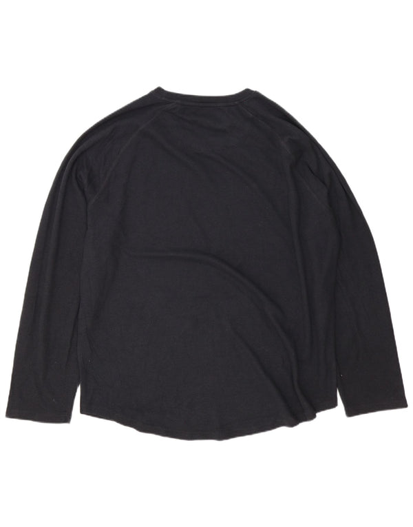 Crew Clothing Mens Top Manga Longa 2XL Algodão Preto