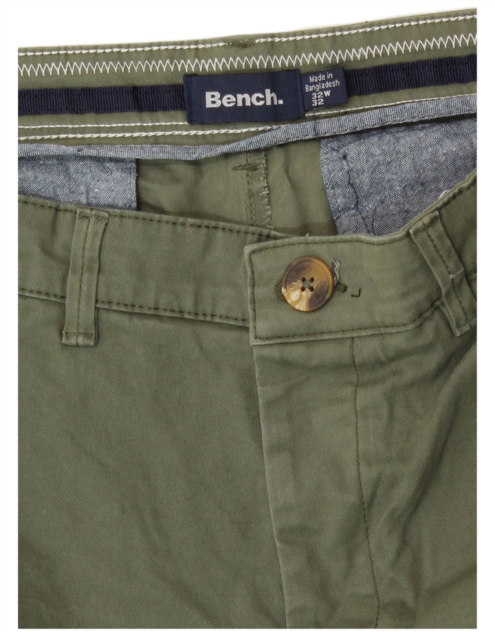 Bench Mens Chino Shorts W32 Algodão Cáqui Médio