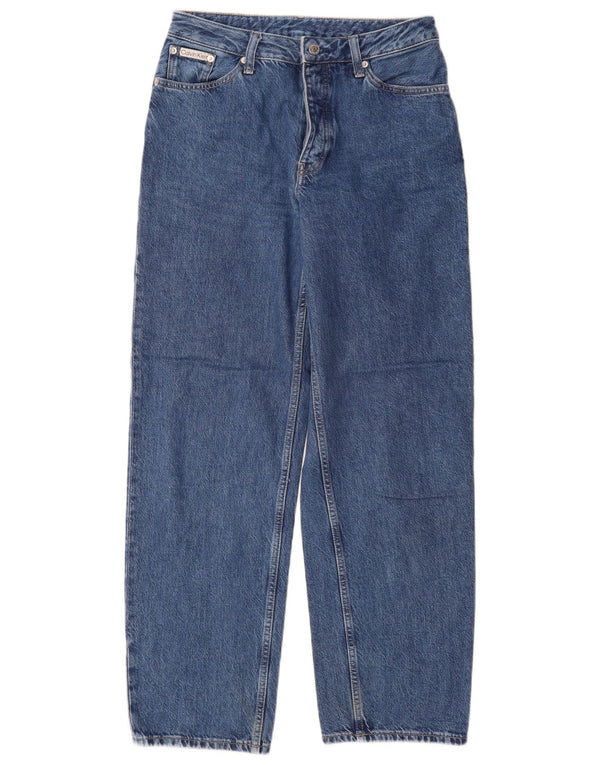 Calça jeans feminina Calvin Klein cintura alta solta W27 L32 azul algodão anos 90