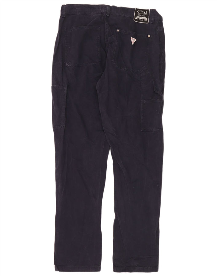 Calça cargo reta masculina Guess W32 L32 azul marinho