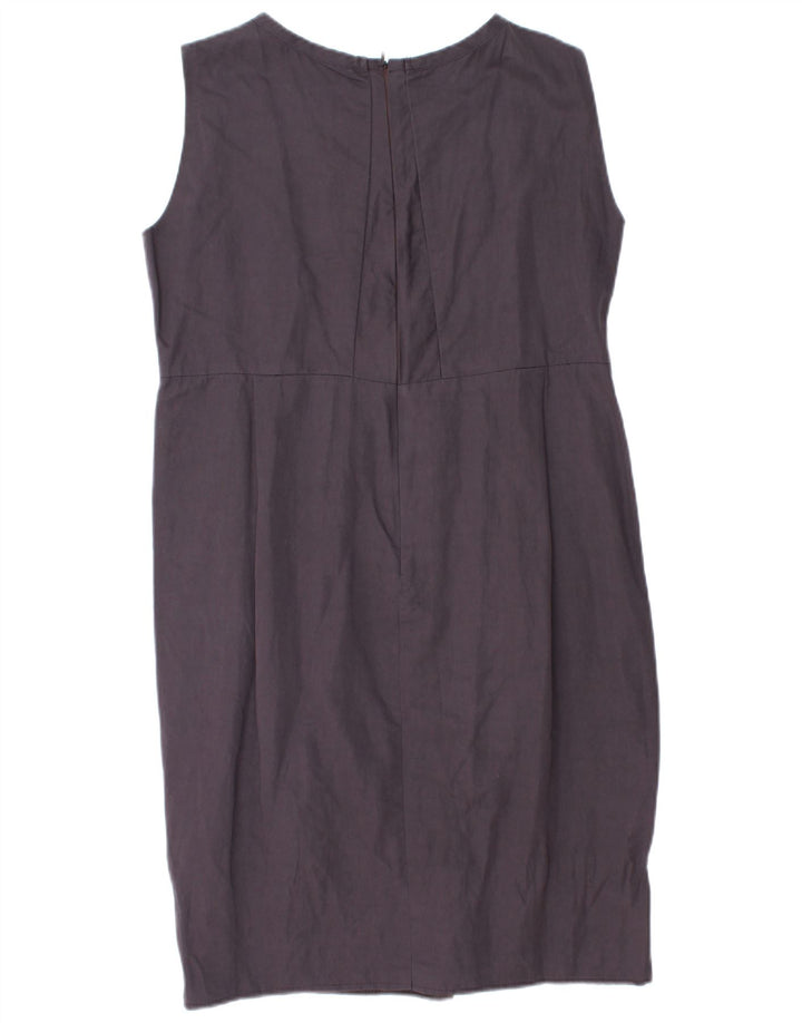 Max Mara vestido feminino sem mangas com bainha UK 12 médio roxo