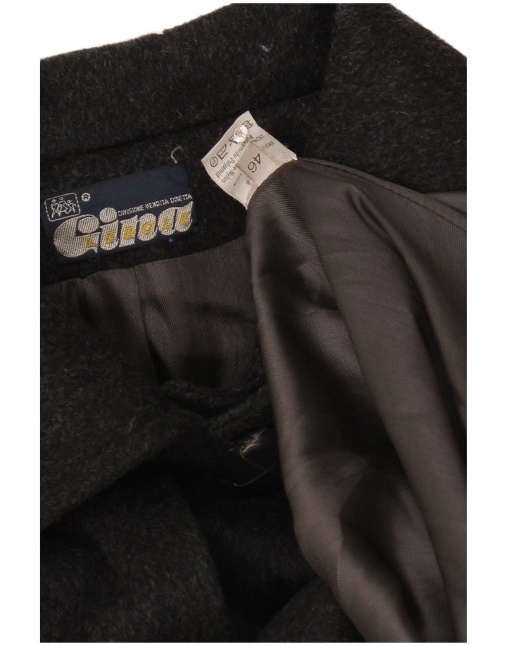 Gina Lebole Casaco feminino oversized com capa IT 46 Lã preta grande