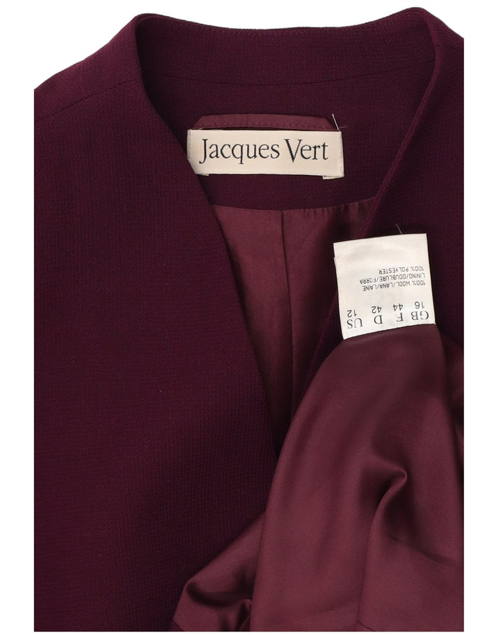Jaqueta blazer feminina JACQUES VERT com 5 botões Reino Unido 16 grande roxo nova lã