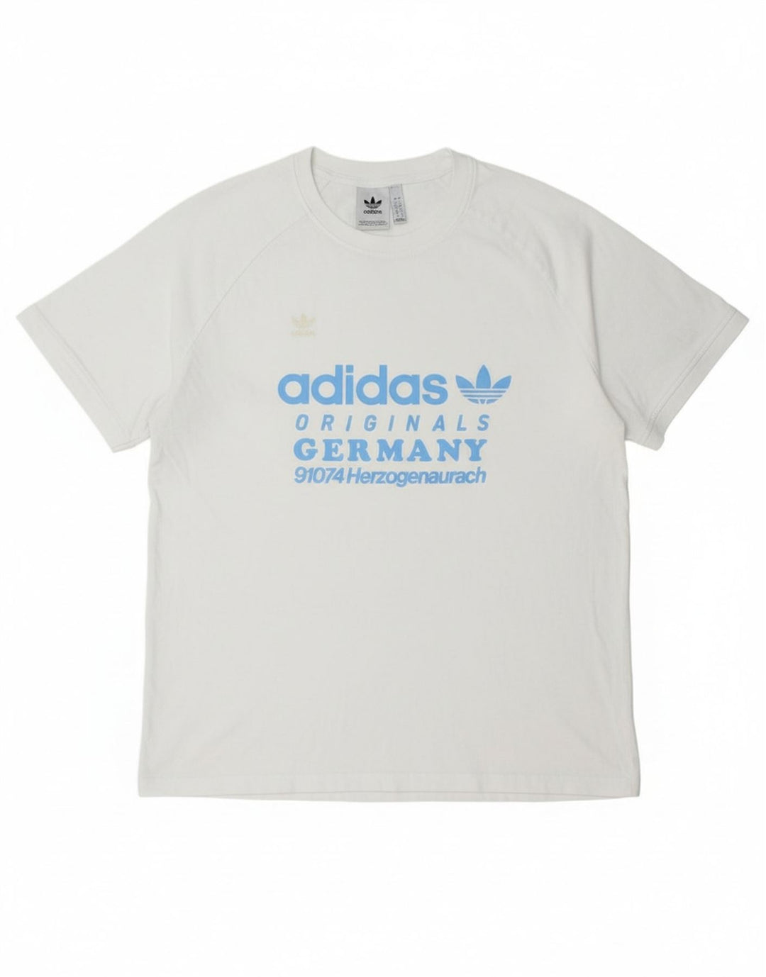 ADIDAS Mens Graphic T-Shirt Top Grande Algodão Branco
