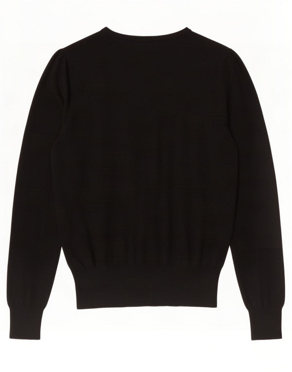 Suéter cardigã feminino Marks & Spencer UK 14 grande viscose preta