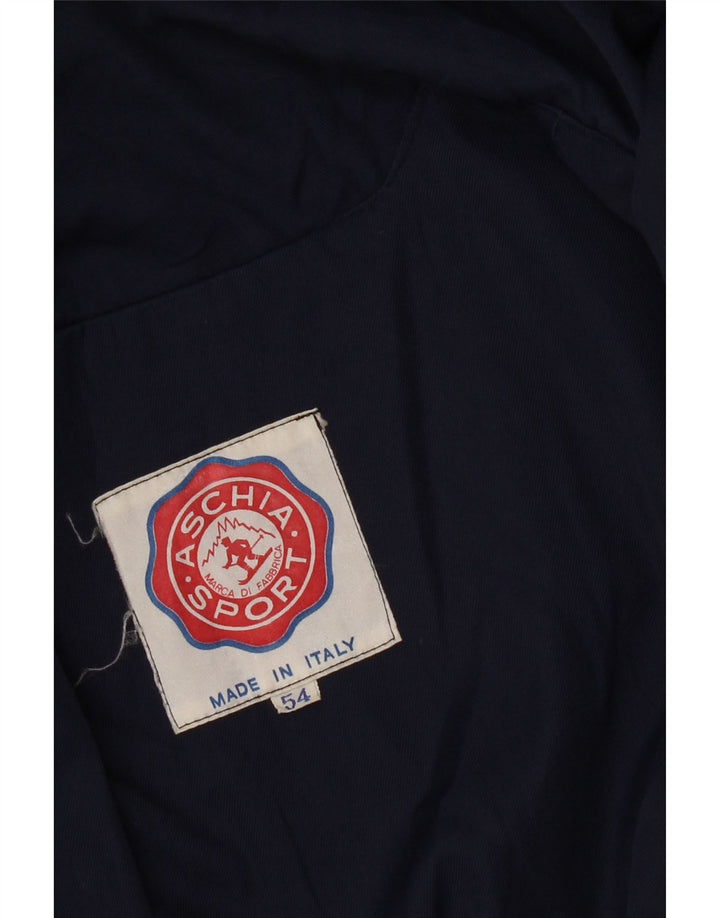 Jaqueta utilitária masculina vintage com capuz IT 54 2XL azul marinho