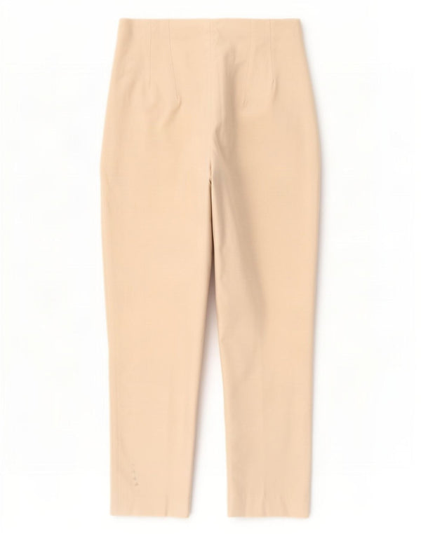 Zara Calça feminina cintura alta cônica grande W30 L27 poliéster bege
