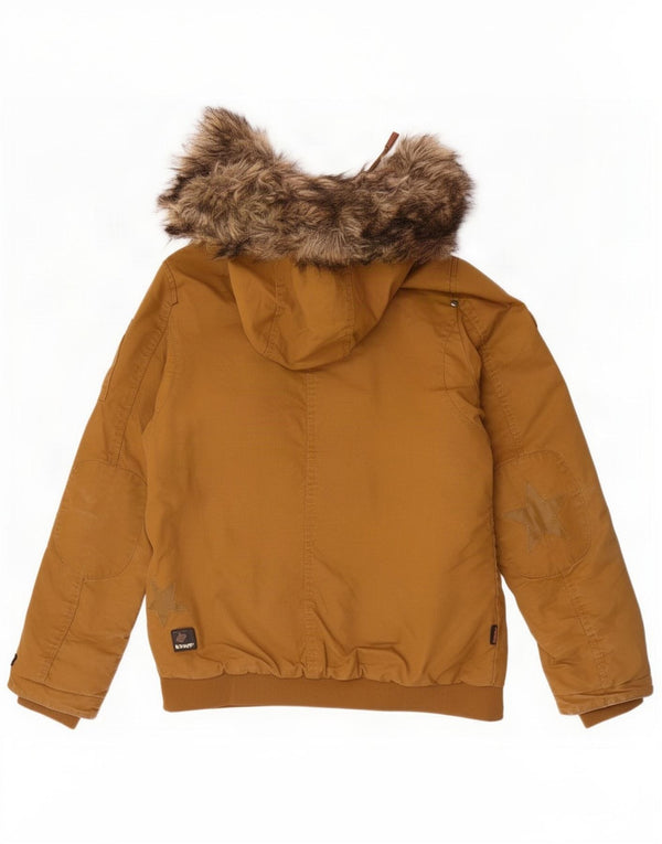 Jaqueta bomber feminina com capuz KHUJO UK 18 XL algodão amarelo