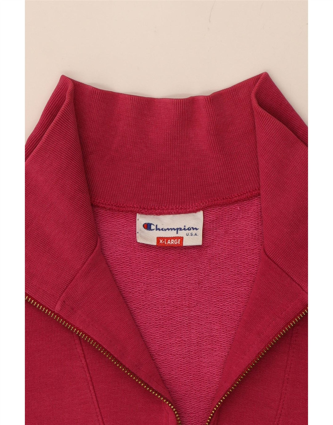 CHAMPION Womens Zip Neck Top Long Sleeve UK 18 XL Pink Vintage Champion and Second-Hand Champion from Messina Hembry 