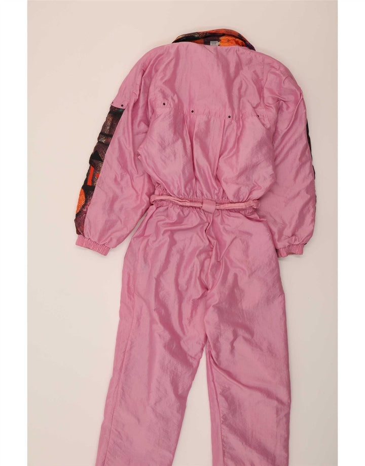 Macacão de esqui reversível feminino vintage IT 42 médio multicolorido geométrico