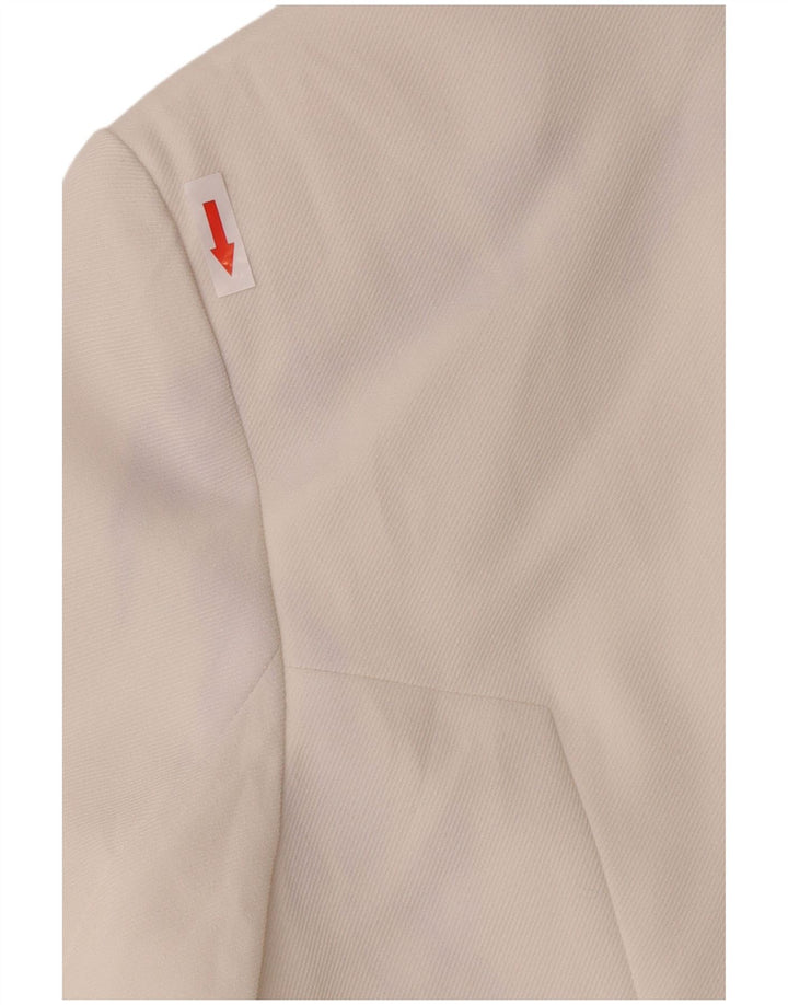 Jaqueta blazer feminina Jurgen Michaelsen com 3 botões Reino Unido 10 pequeno poliéster branco