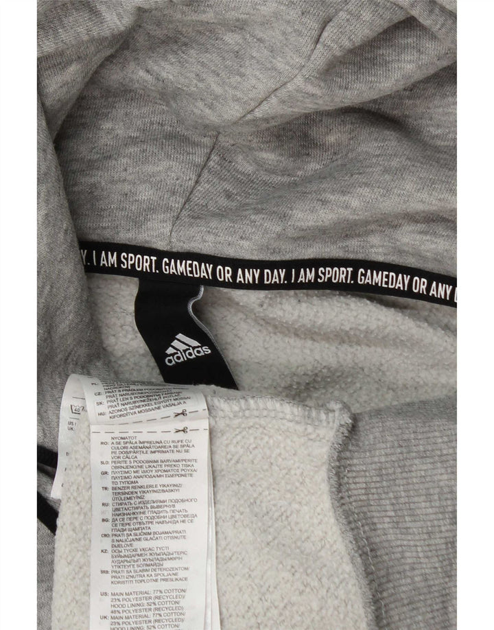 Adidas Mens Graphic Hoodie Jumper Médio Algodão Cinza