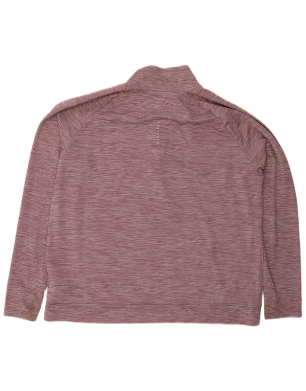 Nike Mens Running Zip Neck Top Manga Longa XL Vermelho Manchado Poliéster Esportes