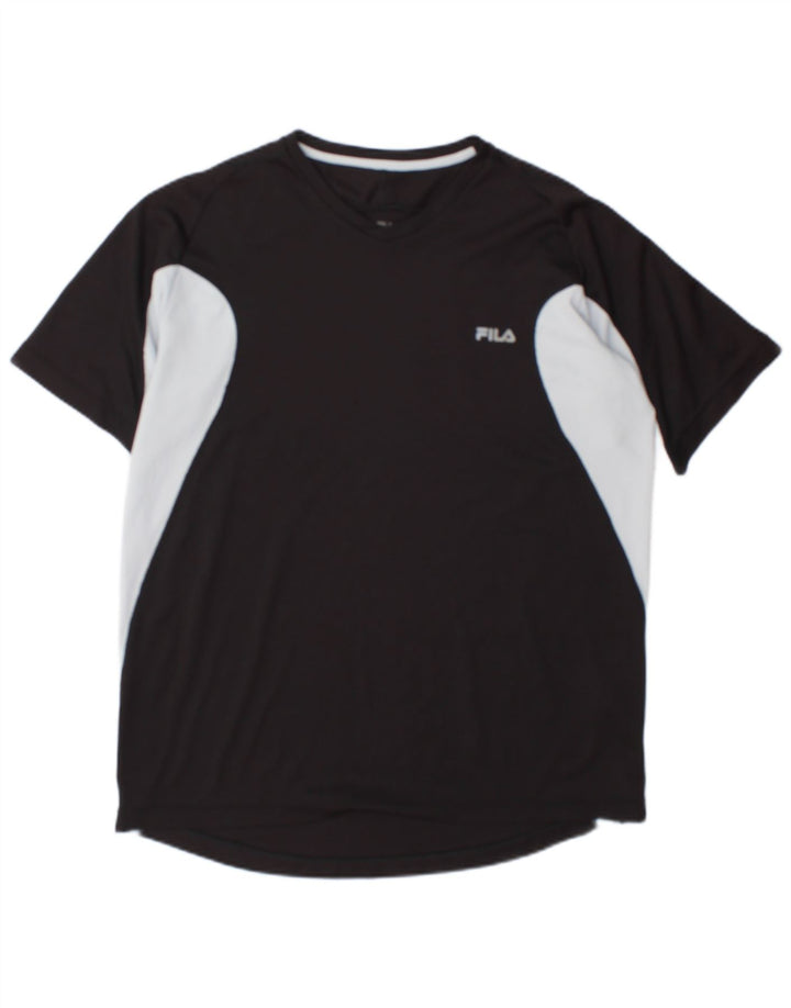 Camiseta masculina Fila Top grande bloco colorido preto