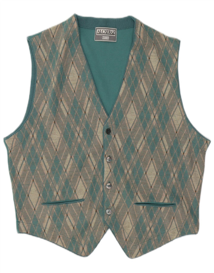 Colete Masculino Alcatraz Médio Azul Argyle/Diamante Acrílico