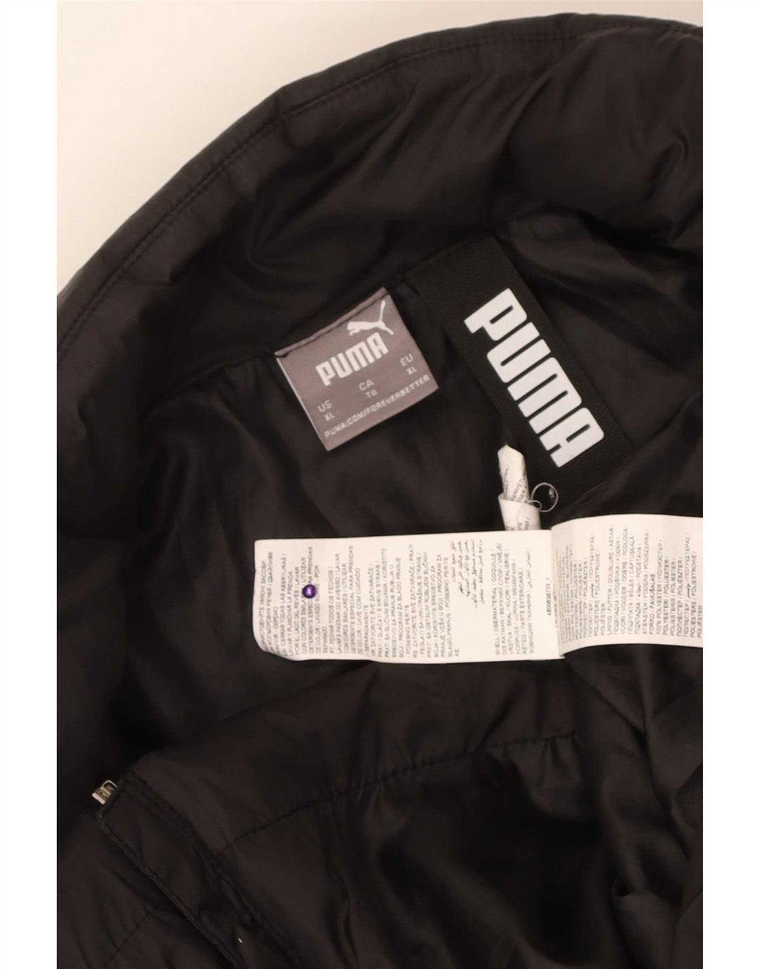 Jaqueta acolchoada masculina Puma UK 42 XL poliéster preto
