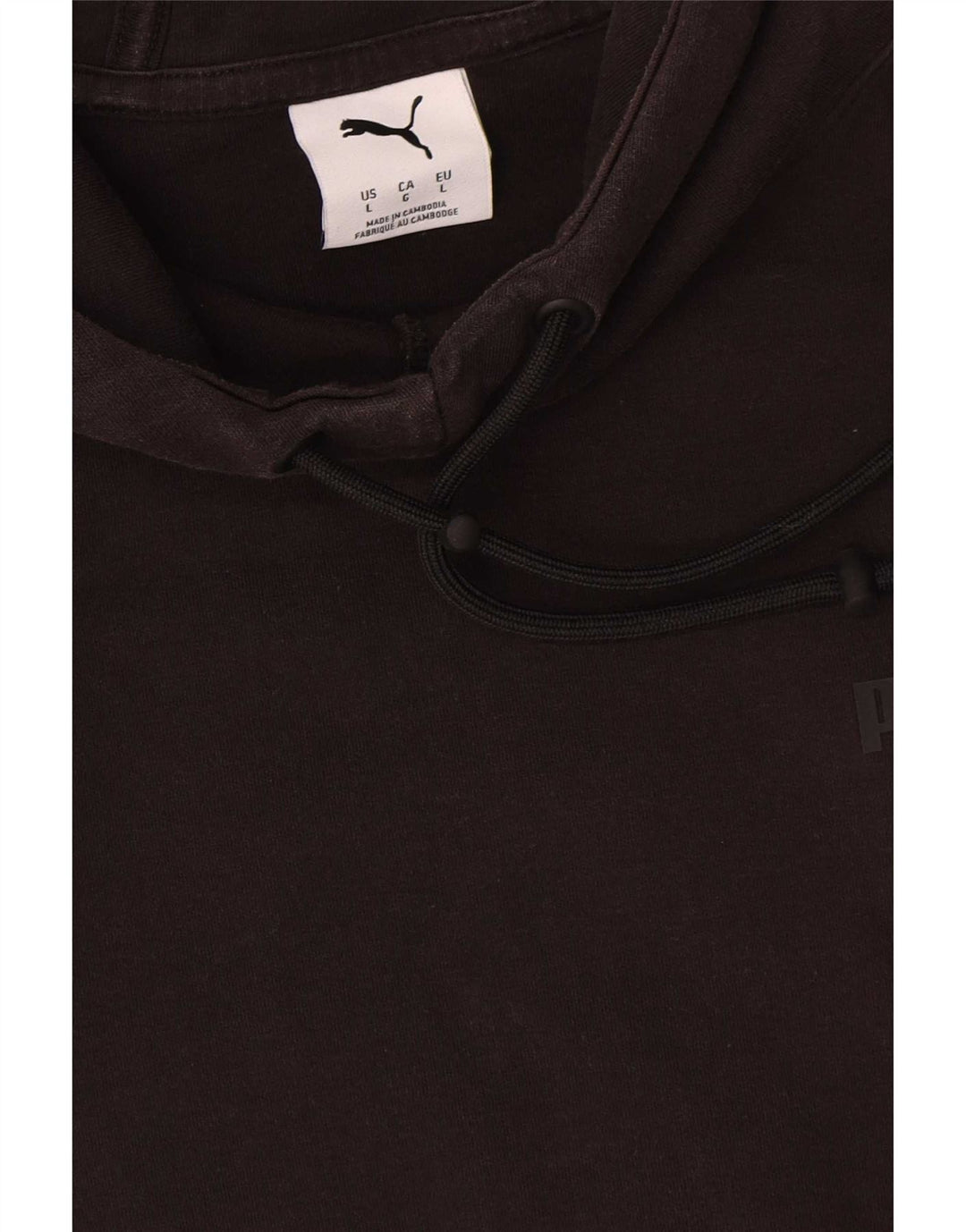 Puma Mens Hoodie Jumper Grande Algodão Preto