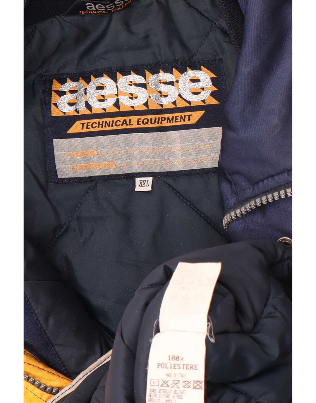 Jaqueta de esqui masculina Aesse UK 44 2XL poliéster colorblock azul marinho