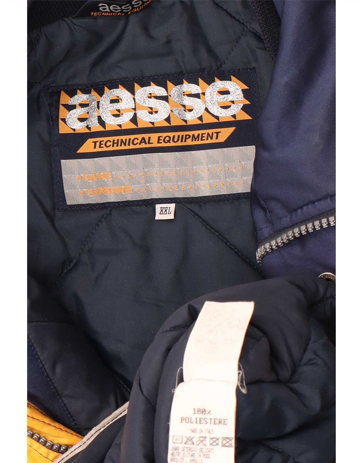 Jaqueta de esqui masculina Aesse UK 44 2XL poliéster colorblock azul marinho