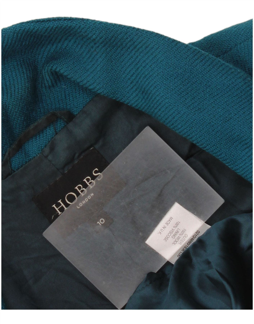 Jaqueta blazer feminina Hobbs Crop 2 botões Reino Unido 10 pequena lã azul