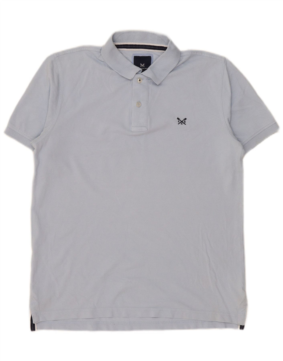 Camisa polo masculina Crew Clothing algodão azul médio