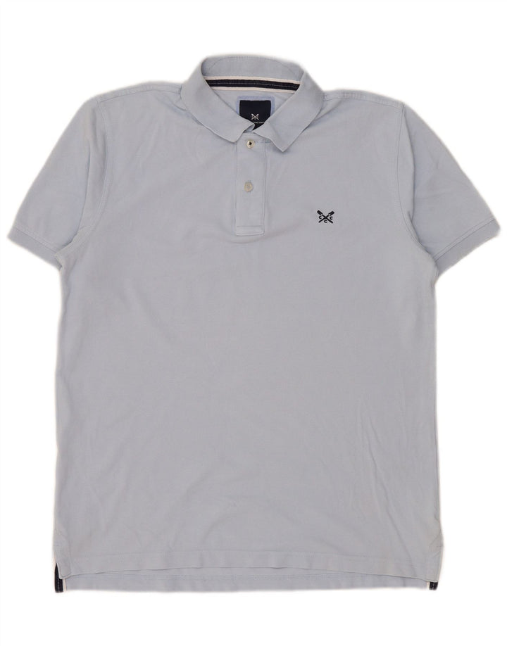 Camisa polo masculina Crew Clothing algodão azul médio