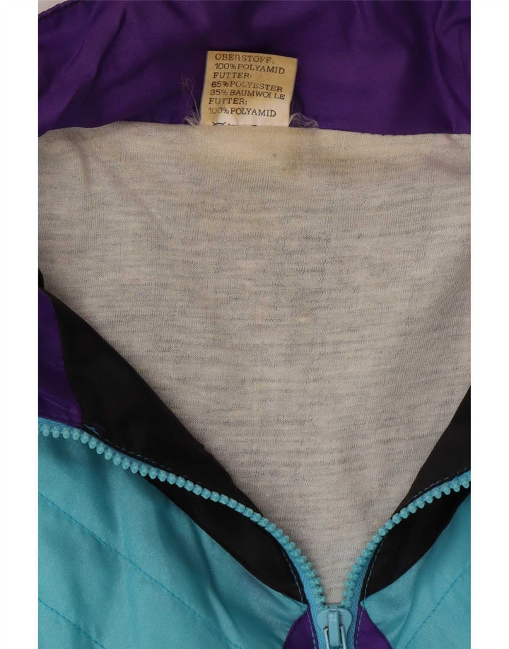 Fato de treino completo masculino vintage XL azul colorblock poliamida retrô