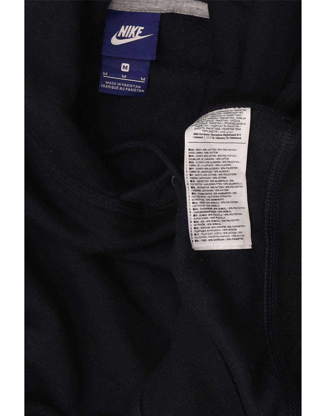 Nike Mens Hoodie Jumper Médio Azul Marinho Algodão