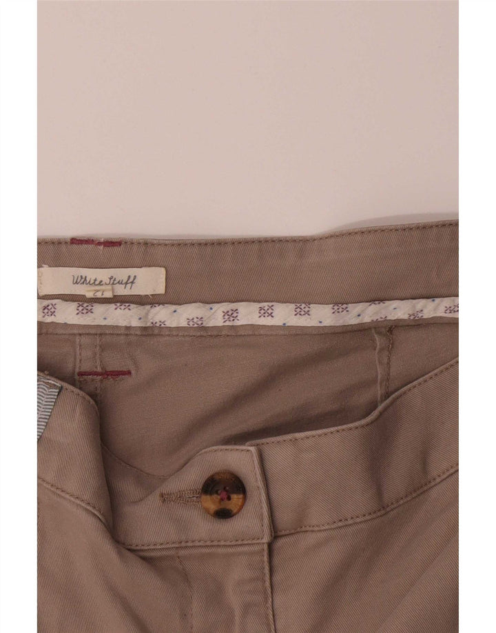 Shorts feminino White Stuff UK 12 médio W34 algodão bege