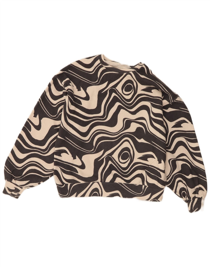 Zara Girls Abstract Pattern Moletom Jumper 13-14 Anos Algodão Preto