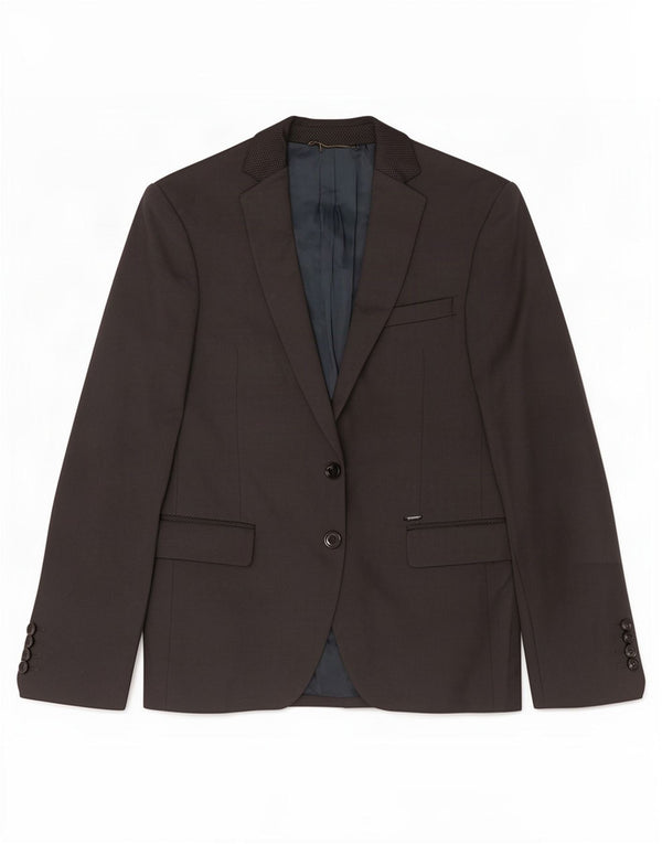Jaqueta blazer masculina Zara com 2 botões EU 44 XS cinza algodão