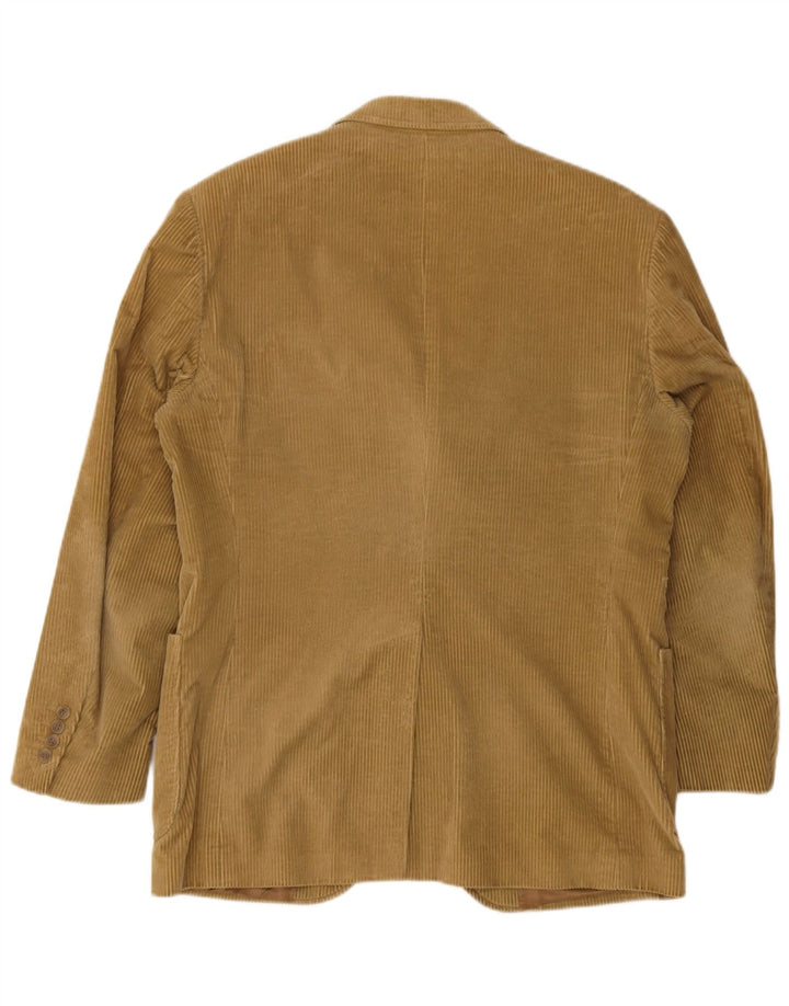 Jaqueta blazer masculina de veludo cotelê com 3 botões Paoloni IT 50 algodão bege grande