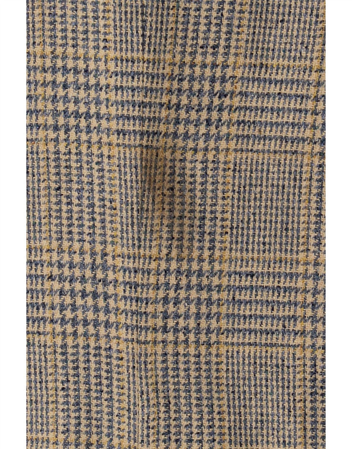 Jaqueta blazer feminina Burberrys com 3 botões Reino Unido 12 Houndstooth azul médio