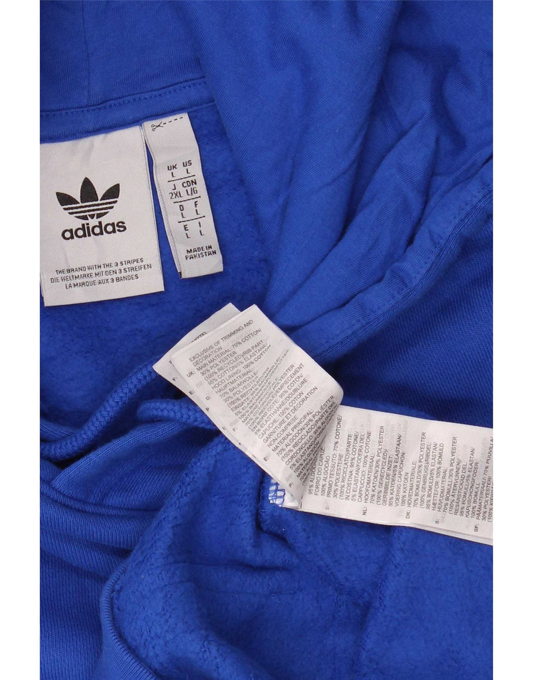 Adidas Mens Hoodie Jumper Grande Algodão Azul