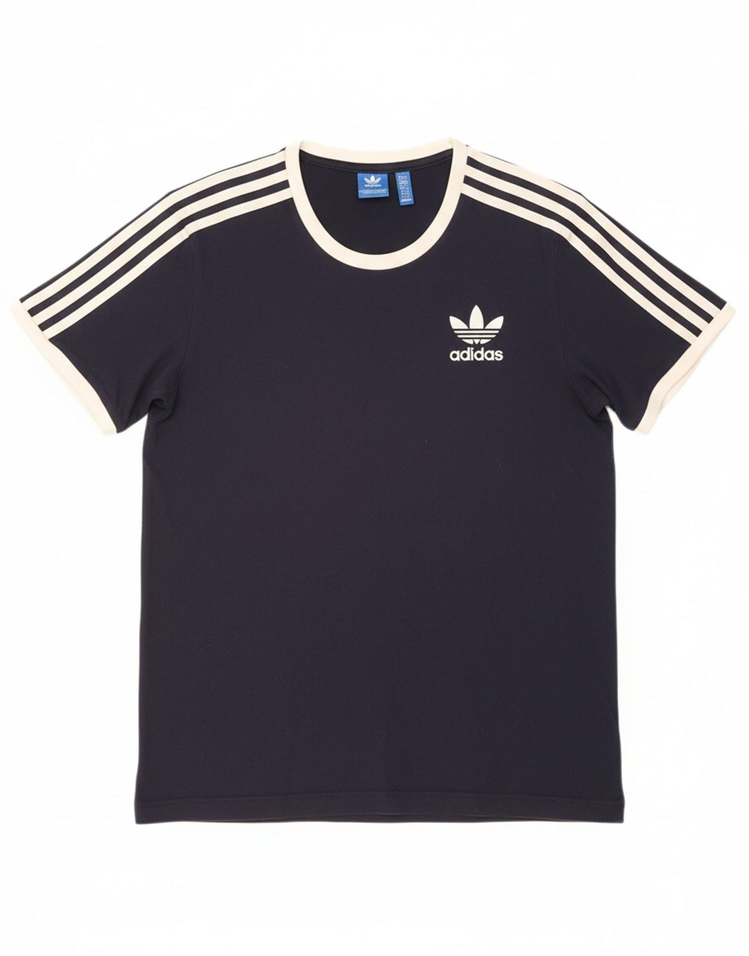 ADIDAS Camiseta Feminina Oversized Top UK 10 Pequeno Azul Marinho Algodão