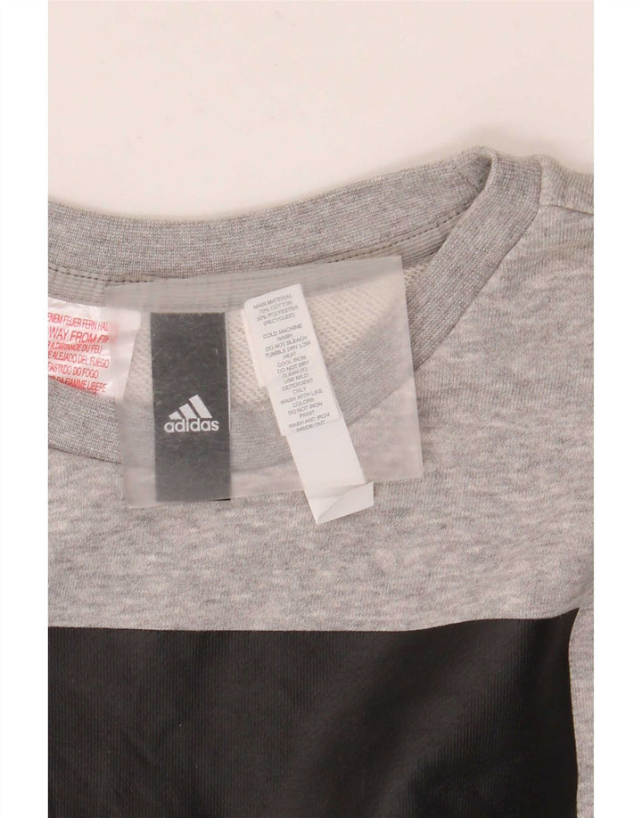 Adidas Meninos Graphic Sweatshirt Jumper 13-14 Anos Cinza Algodão
