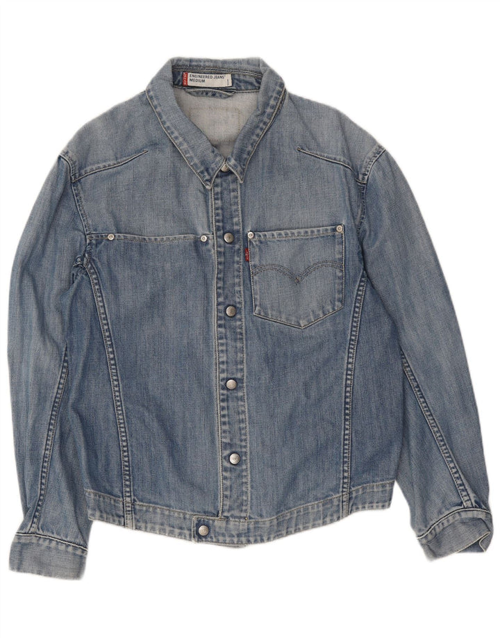 Jaqueta jeans feminina Levi's Engineered UK 14 algodão azul médio