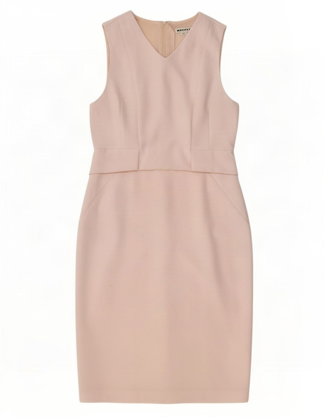 Vestido feminino Whistle sem mangas com bainha UK 12 poliéster rosa médio
