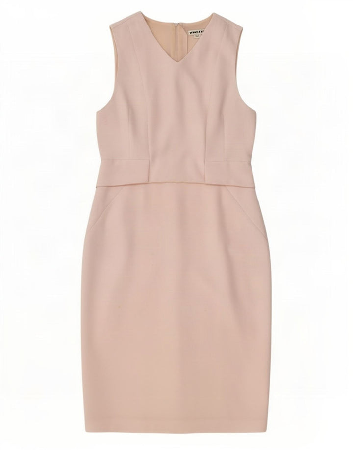 Vestido feminino Whistle sem mangas com bainha UK 12 poliéster rosa médio